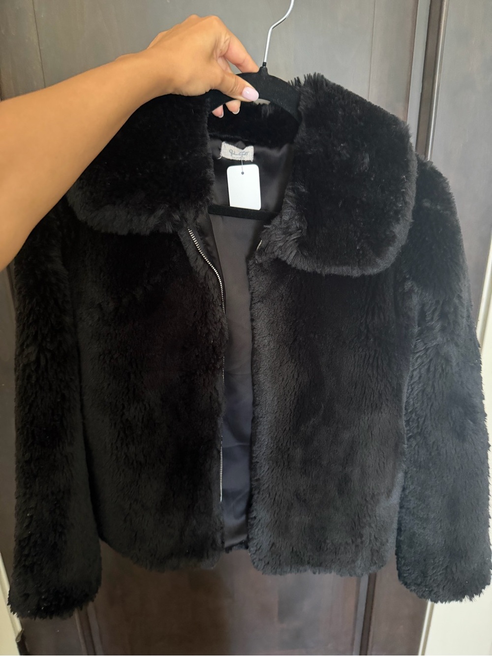 Brandy Melville Black Teddy Faux Fur Jacket